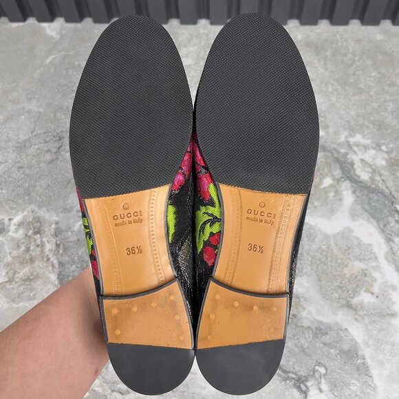 GUCCI Horsebit Jordaan Loafer Flower Multicolor Lurex Fabric 6.5 US or 36.5 EUR - Picture 10 of 13
